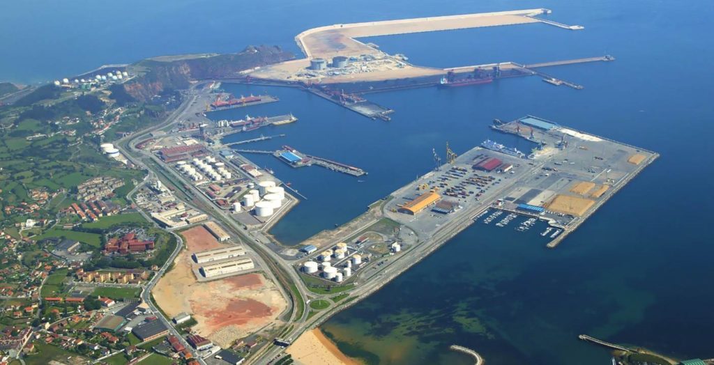 Vista aérea puerto de Gijón