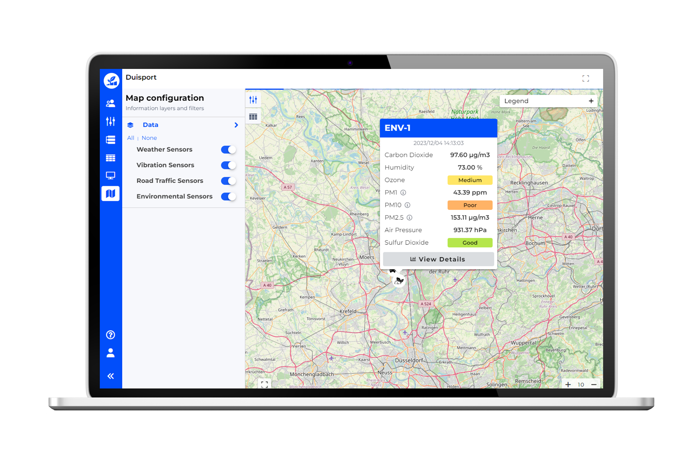 Configuración del mapa en Posidonia Green