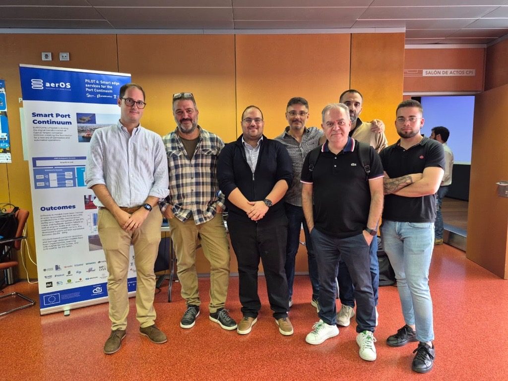 Socios del proyecto europeo aerOS colaborando en iniciativas de digitalización portuaria en Chipre